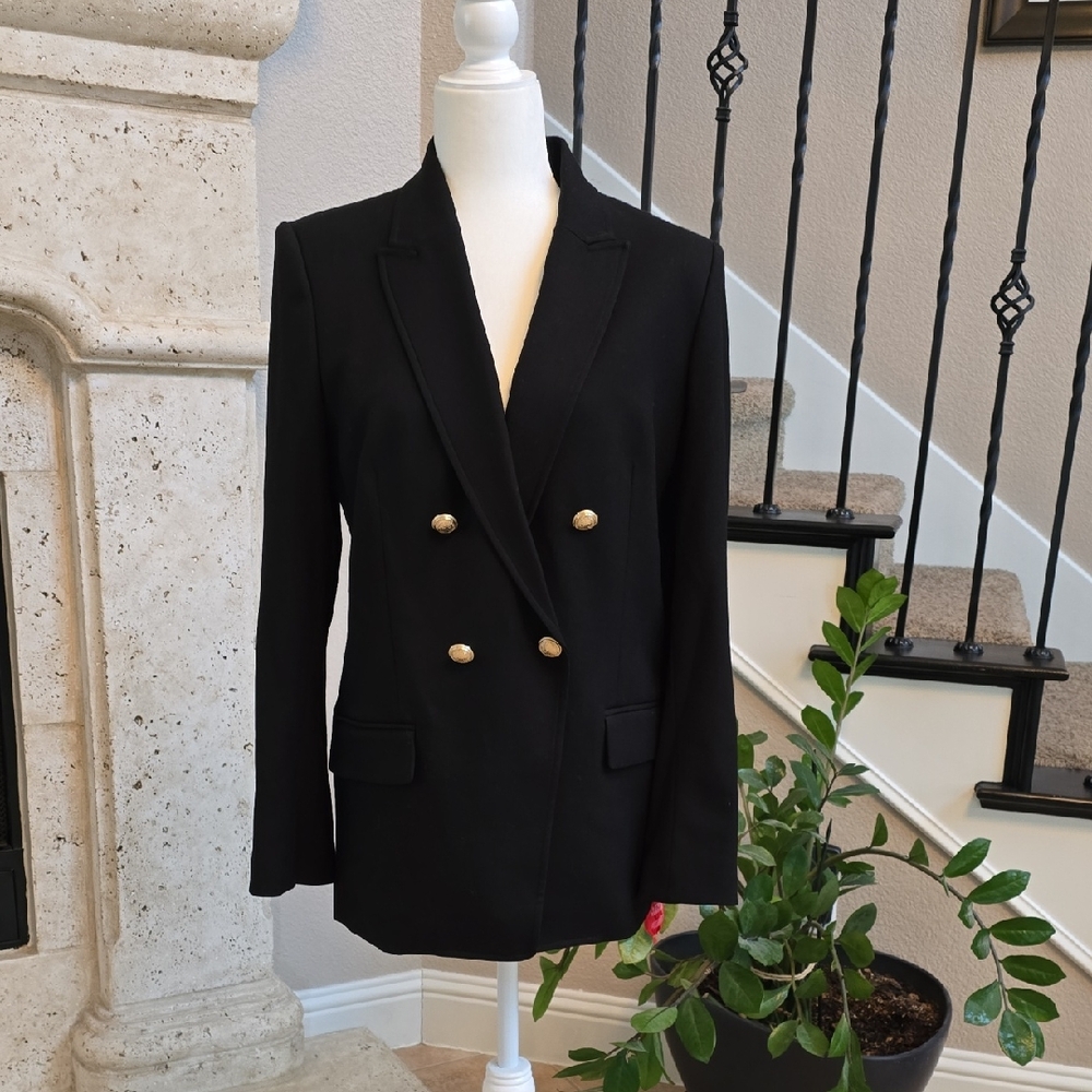 Elie Tahari Black Blazer with Gold Accents size Large